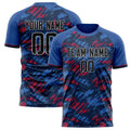 Personalized Navy & Red Pattern Soccer Jersey