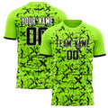 Personalized Neon Green & Black Pattern Soccer Jersey