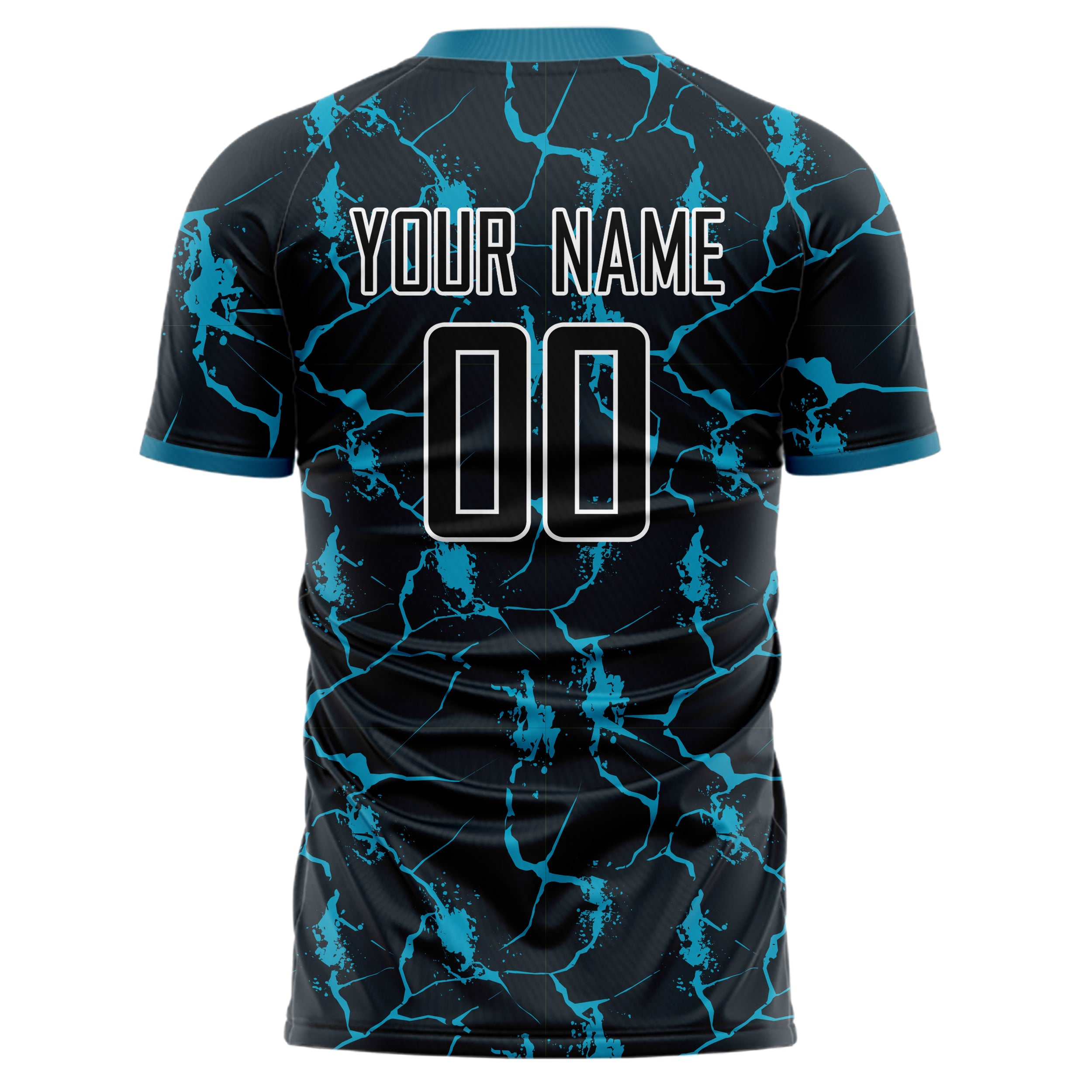 Personalized Black & Blue Pattern Soccer Jersey