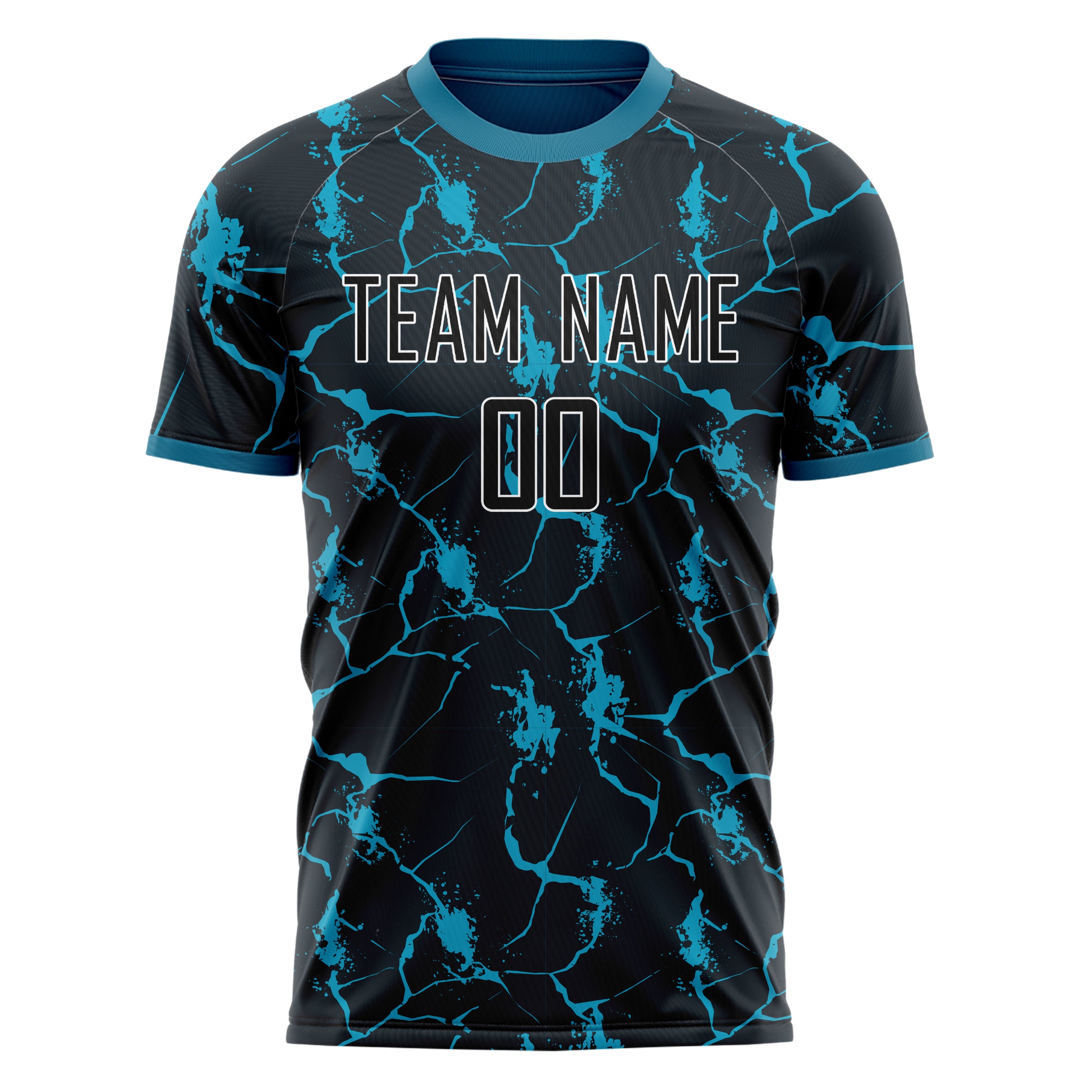 Personalized Black & Blue Pattern Soccer Jersey