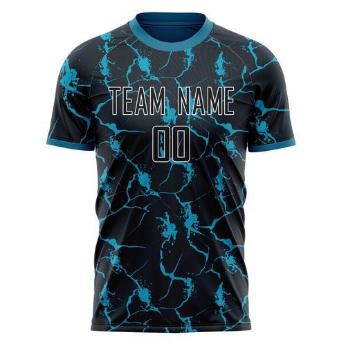 Personalized Black & Blue Pattern Soccer Jersey