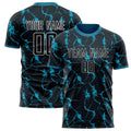 Personalized Black & Blue Pattern Soccer Jersey