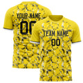 Personalized Yellow & Black Pattern Soccer Jersey