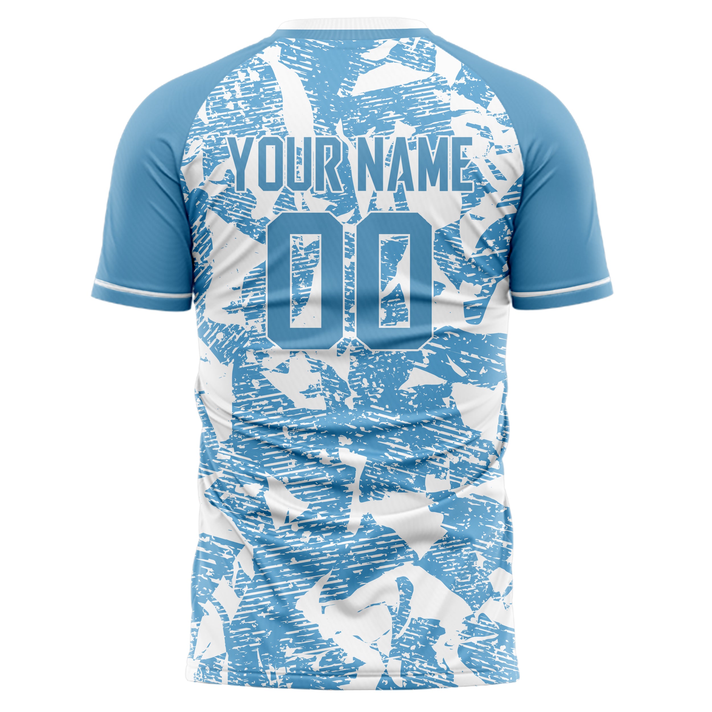 Personalized Light Blue & White Pattern Soccer Jersey