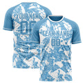 Personalized Light Blue & White Pattern Soccer Jersey