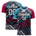 Personalized Gray & Blue Pattern Soccer Jersey