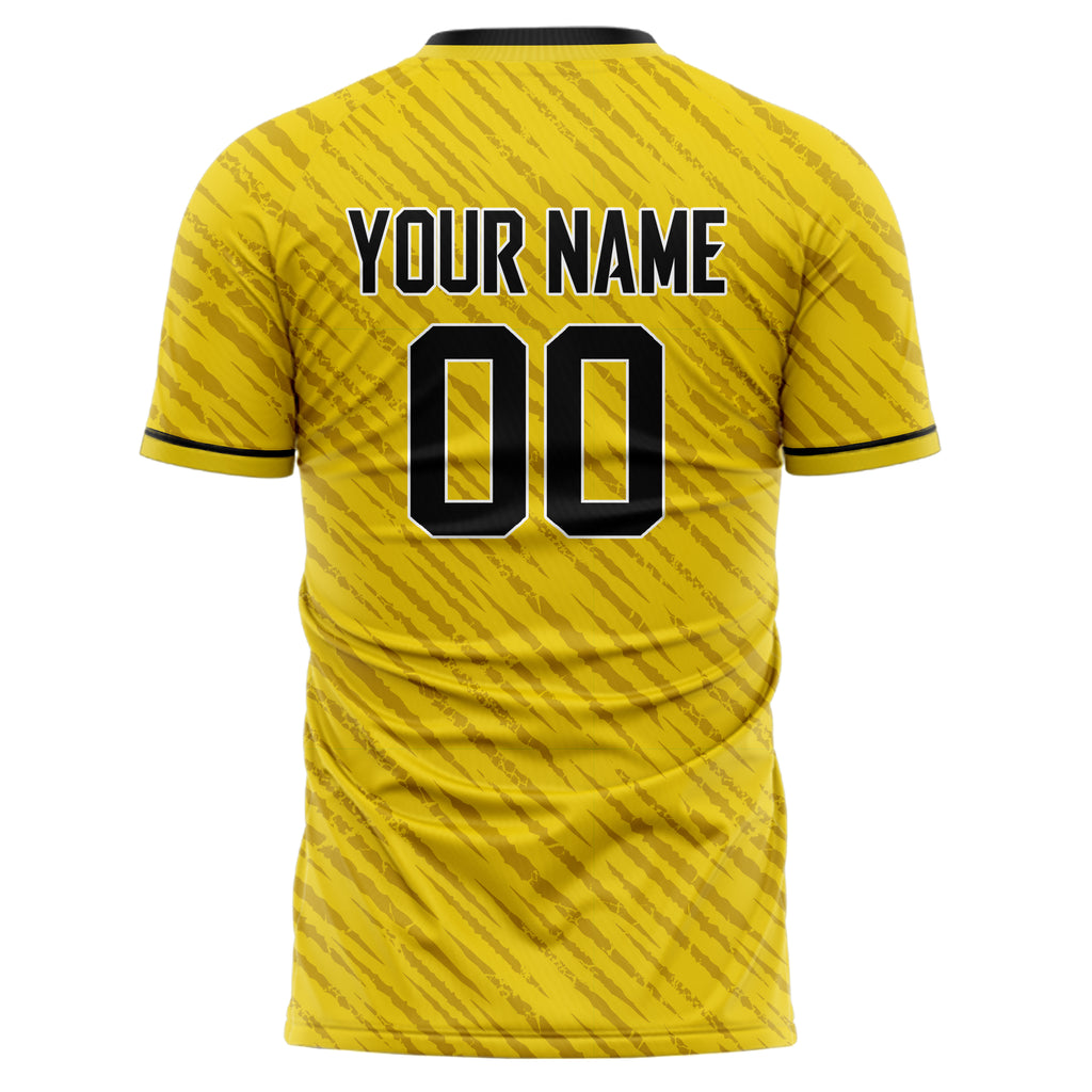 Personalized Gold & Black Pattern Soccer Jersey