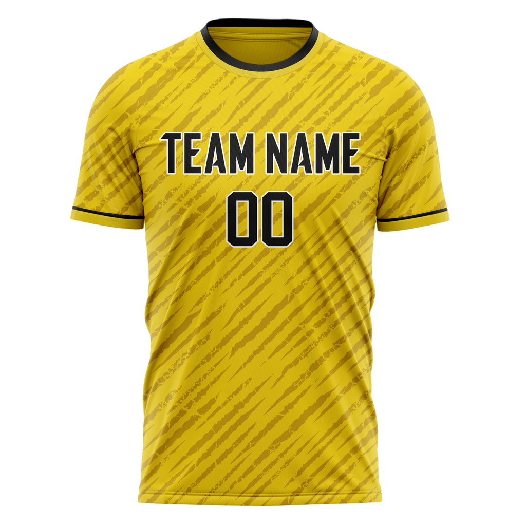 Personalized Gold & Black Pattern Soccer Jersey
