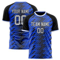 Personalized Blue & Black Pattern Soccer Jersey