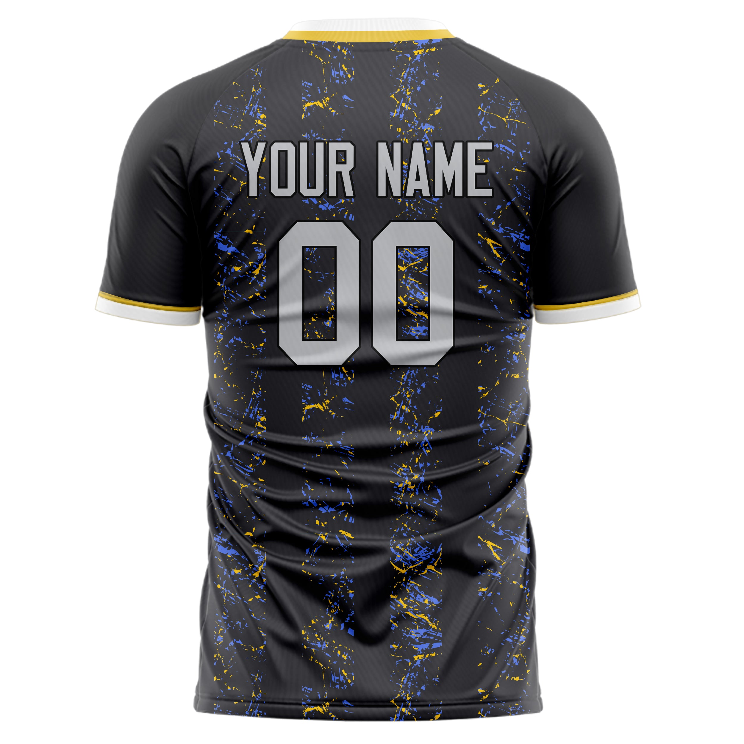 Personalized Black & Gray Pattern Soccer Jersey