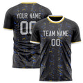 Personalized Black & Gray Pattern Soccer Jersey