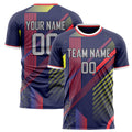 Personalized Navy & Red Pattern Soccer Jersey