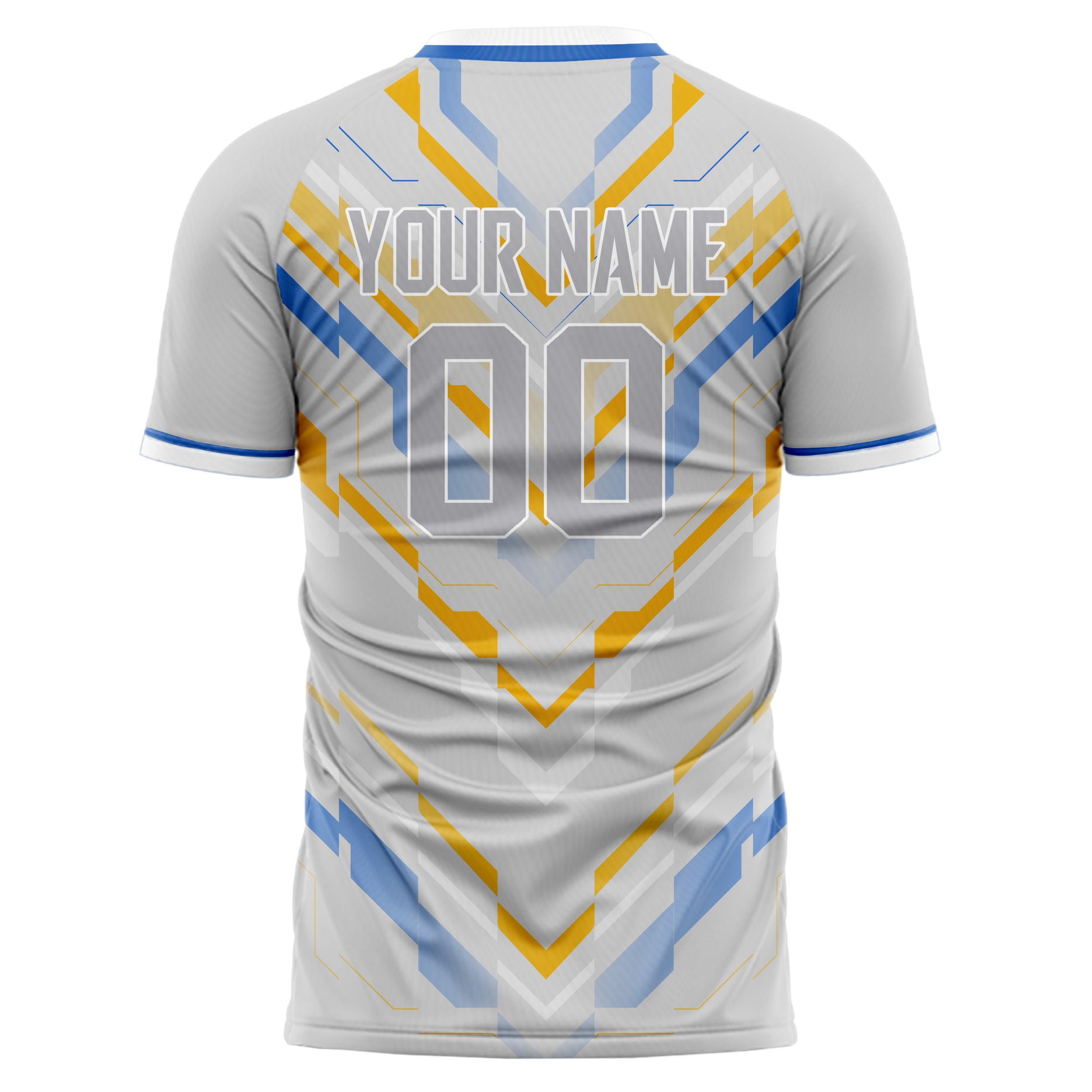Personalized Gray & Gold Pattern Soccer Jersey