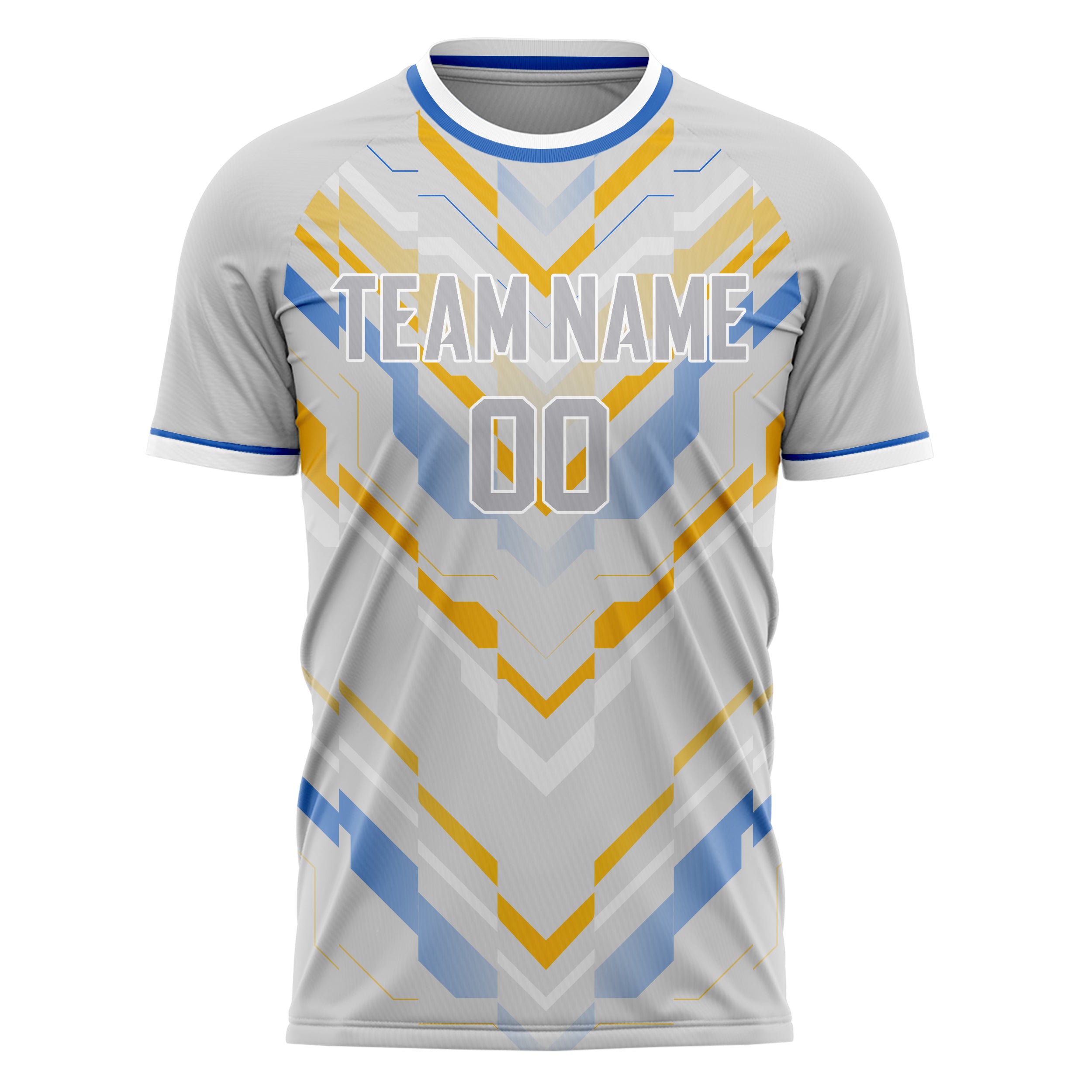 Personalized Gray & Gold Pattern Soccer Jersey