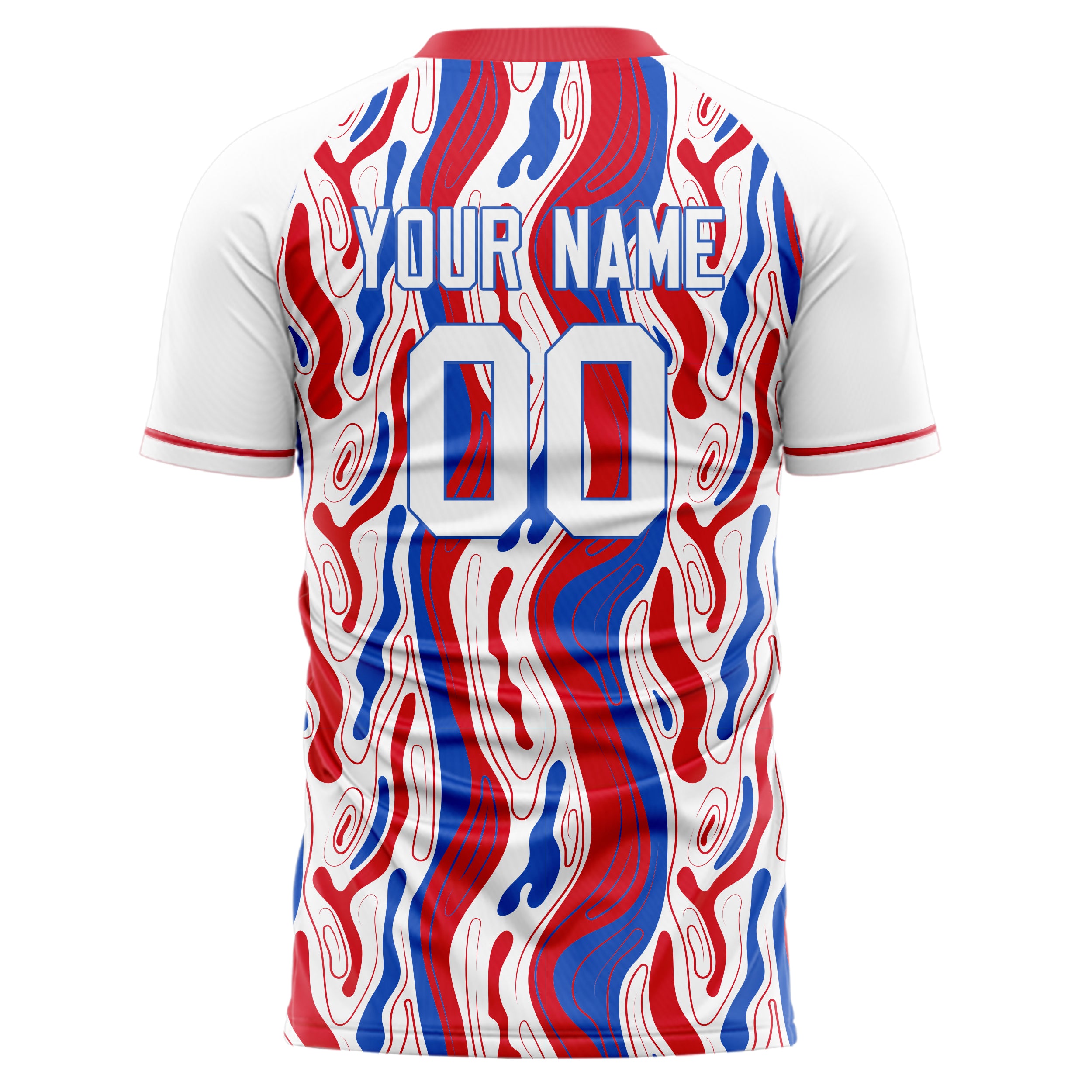 Personalized White & Red Pattern Soccer Jersey