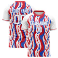 Personalized White & Red Pattern Soccer Jersey