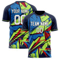 Personalized Navy & Green Pattern Soccer Jersey
