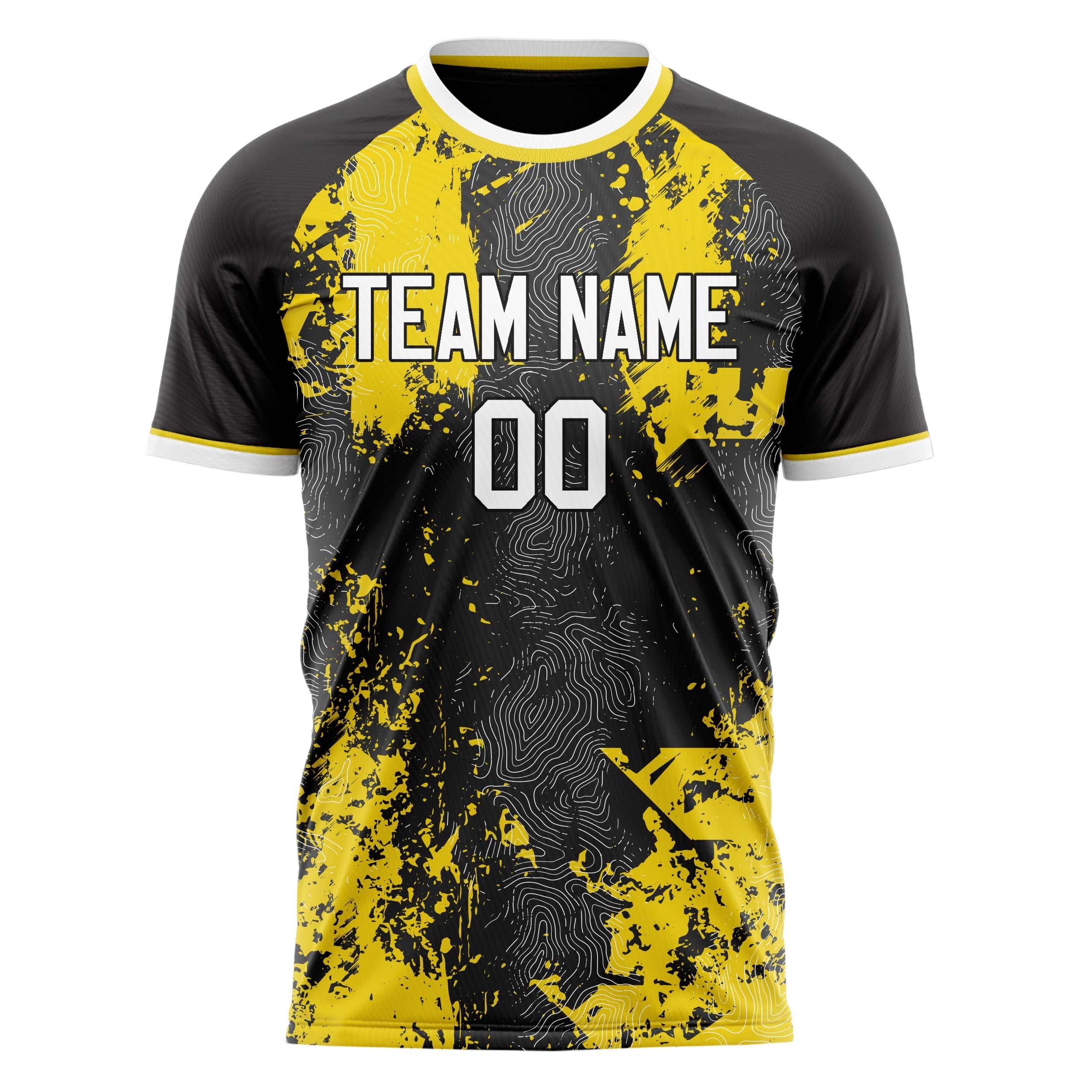 Personalized Black & Gold Pattern Soccer Jersey