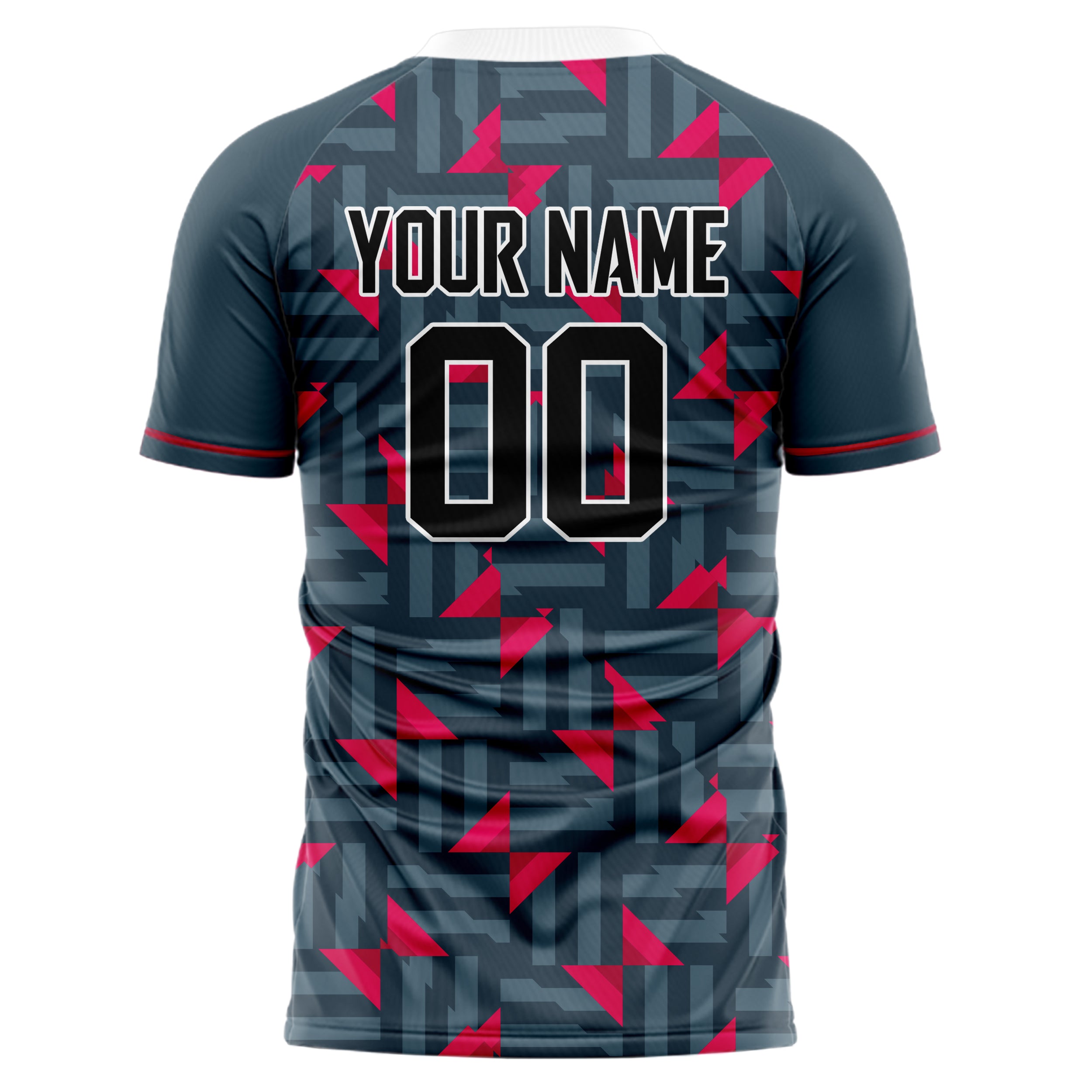 Personalized Gray & Red Pattern Soccer Jersey