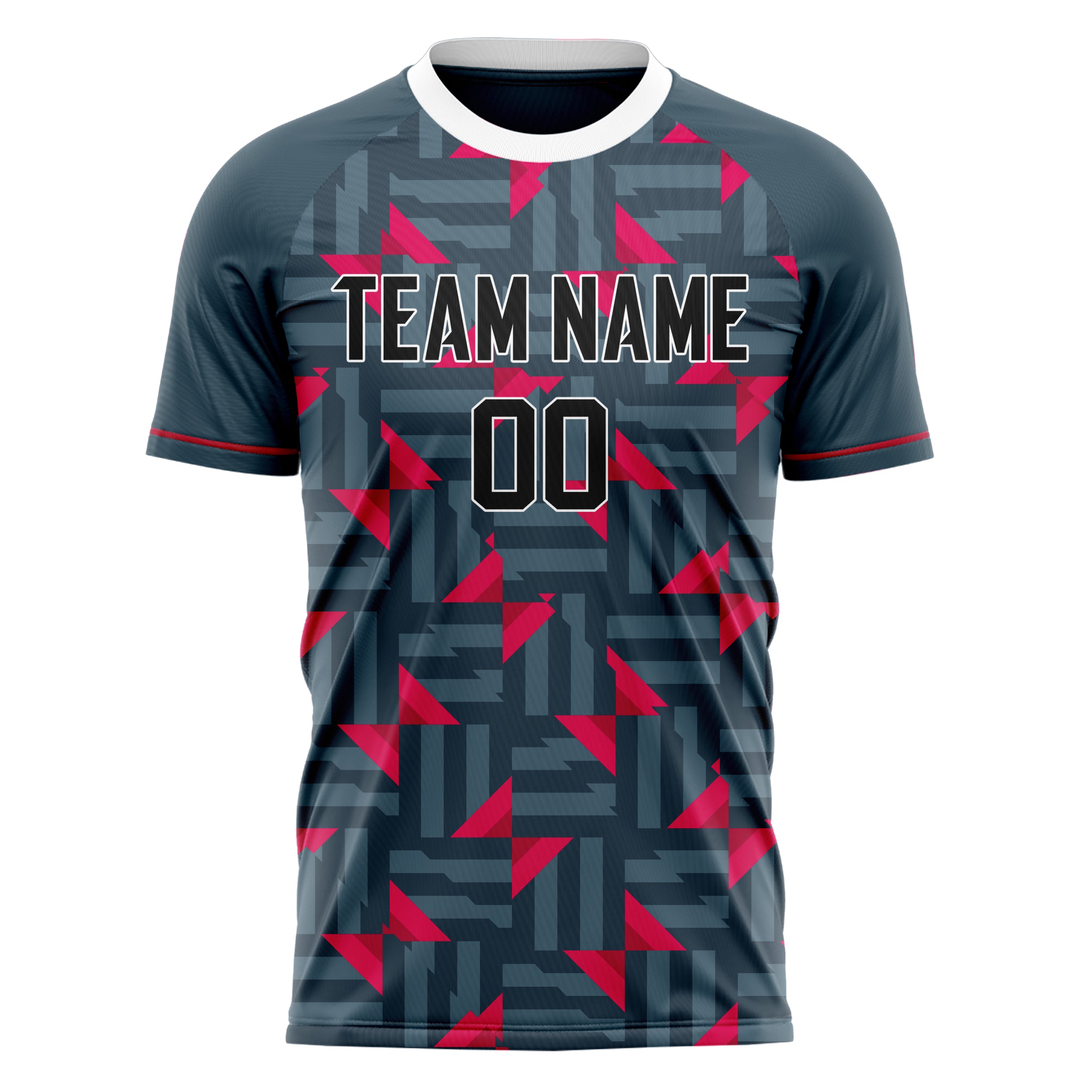 Personalized Gray & Red Pattern Soccer Jersey