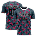 Personalized Gray & Red Pattern Soccer Jersey