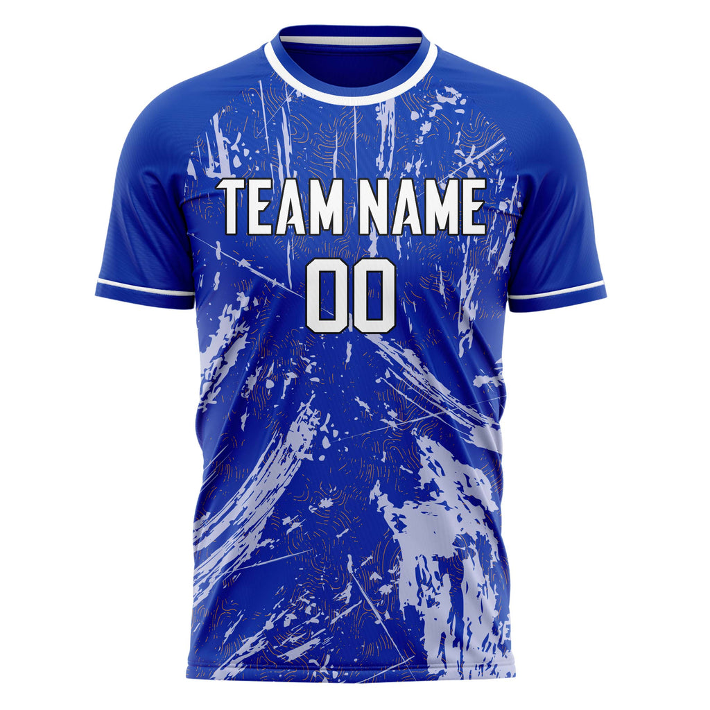 Personalized Blue & White Pattern Soccer Jersey