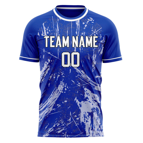 Personalized Blue & White Pattern Soccer Jersey