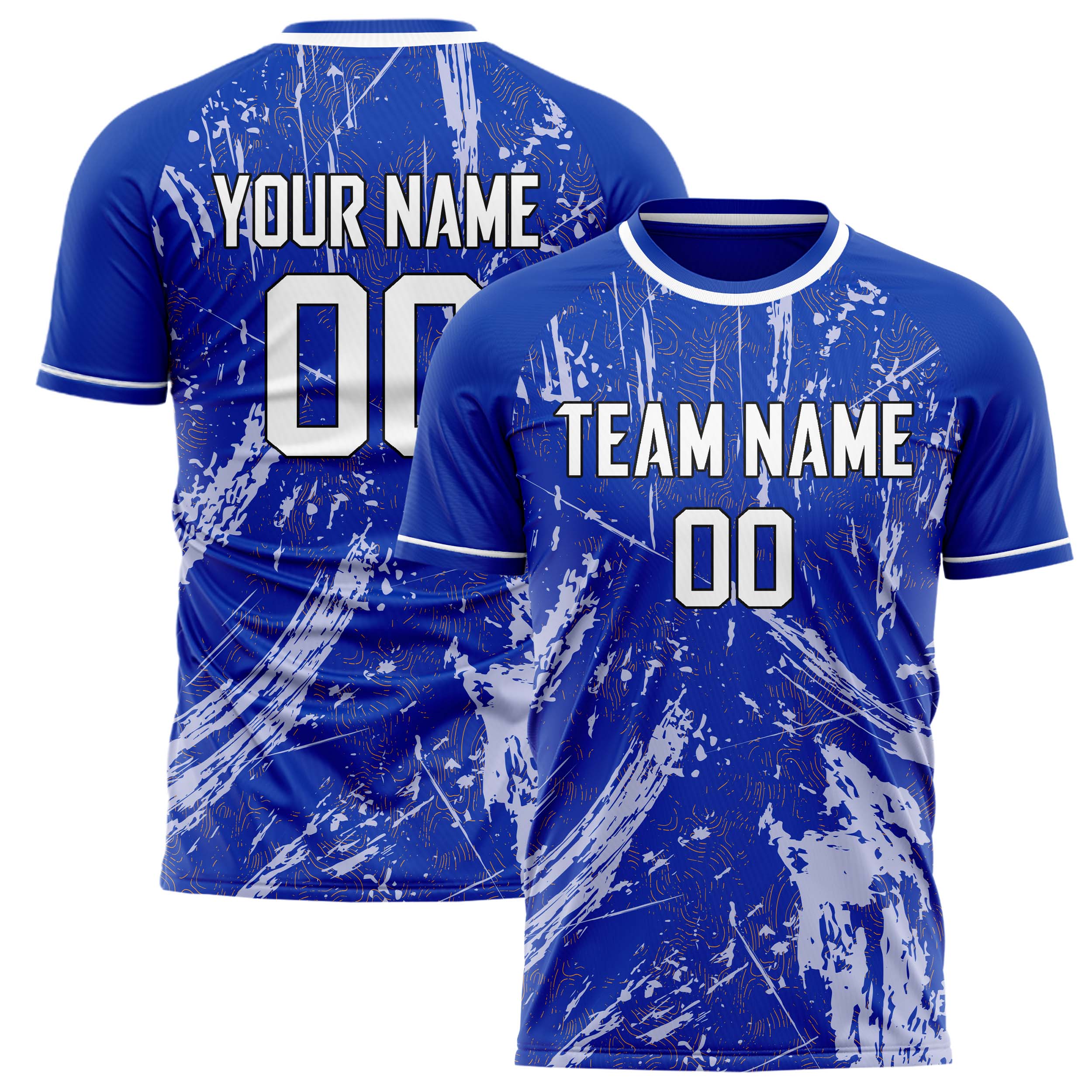 Personalized Blue & White Pattern Soccer Jersey