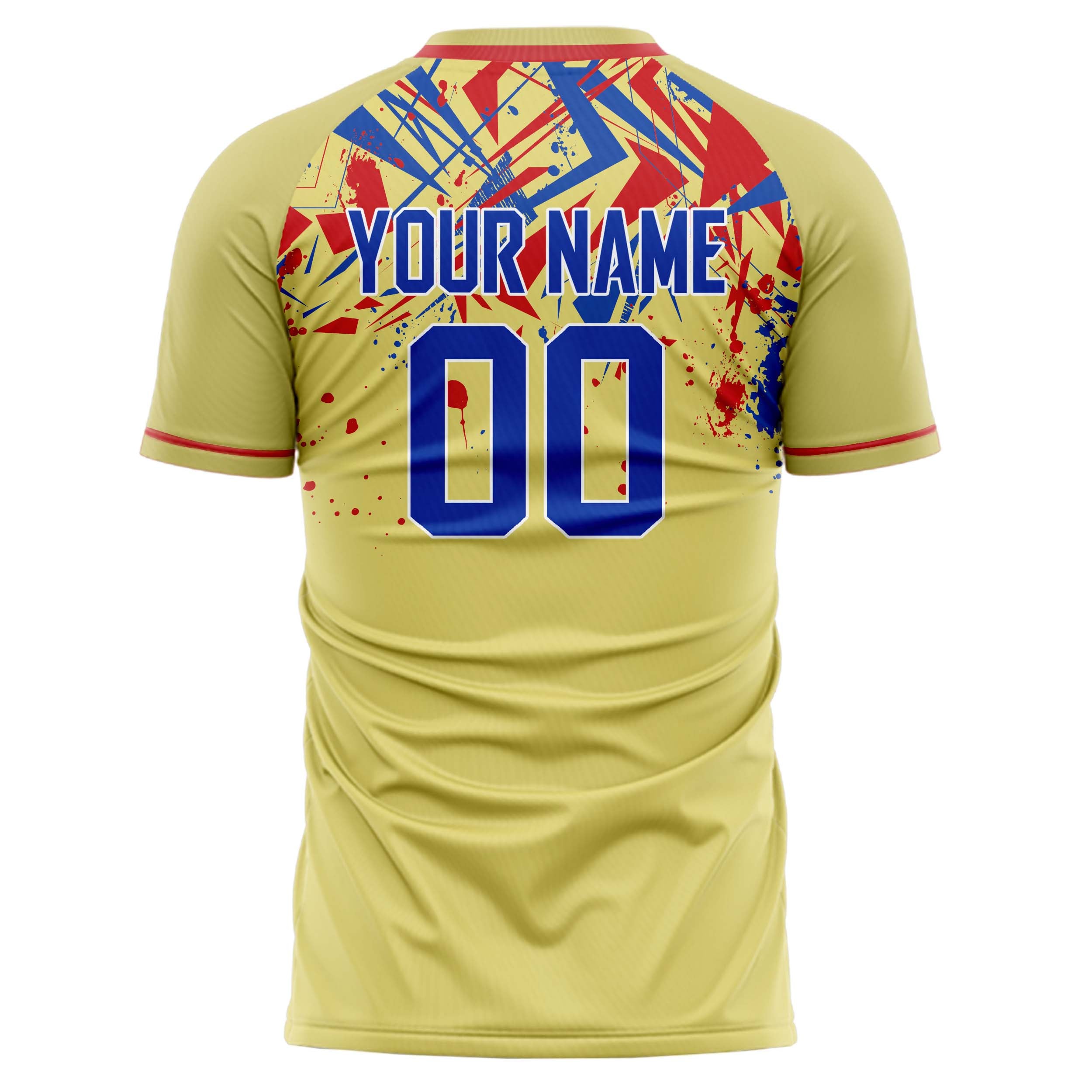 Personalized Cream & Royal Pattern Soccer Jersey