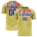 Personalized Cream & Royal Pattern Soccer Jersey