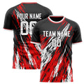 Personalized Black & Red Pattern Soccer Jersey