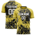 Personalized Yellow & Black Pattern Soccer Jersey