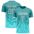 Personalized Teal & Light Teal Pattern Soccer Jersey
