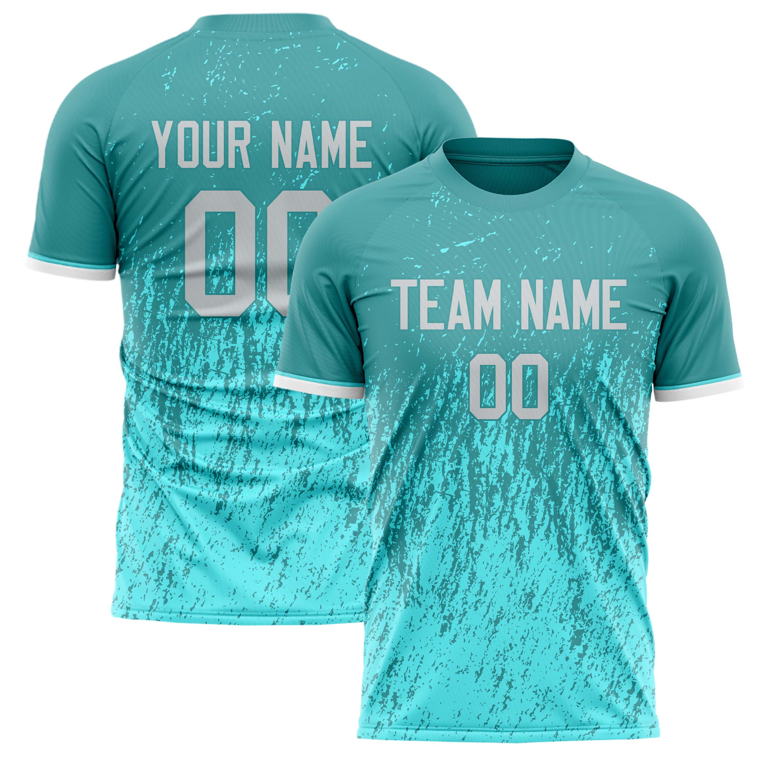 Personalized Teal & Light Teal Pattern Soccer Jersey