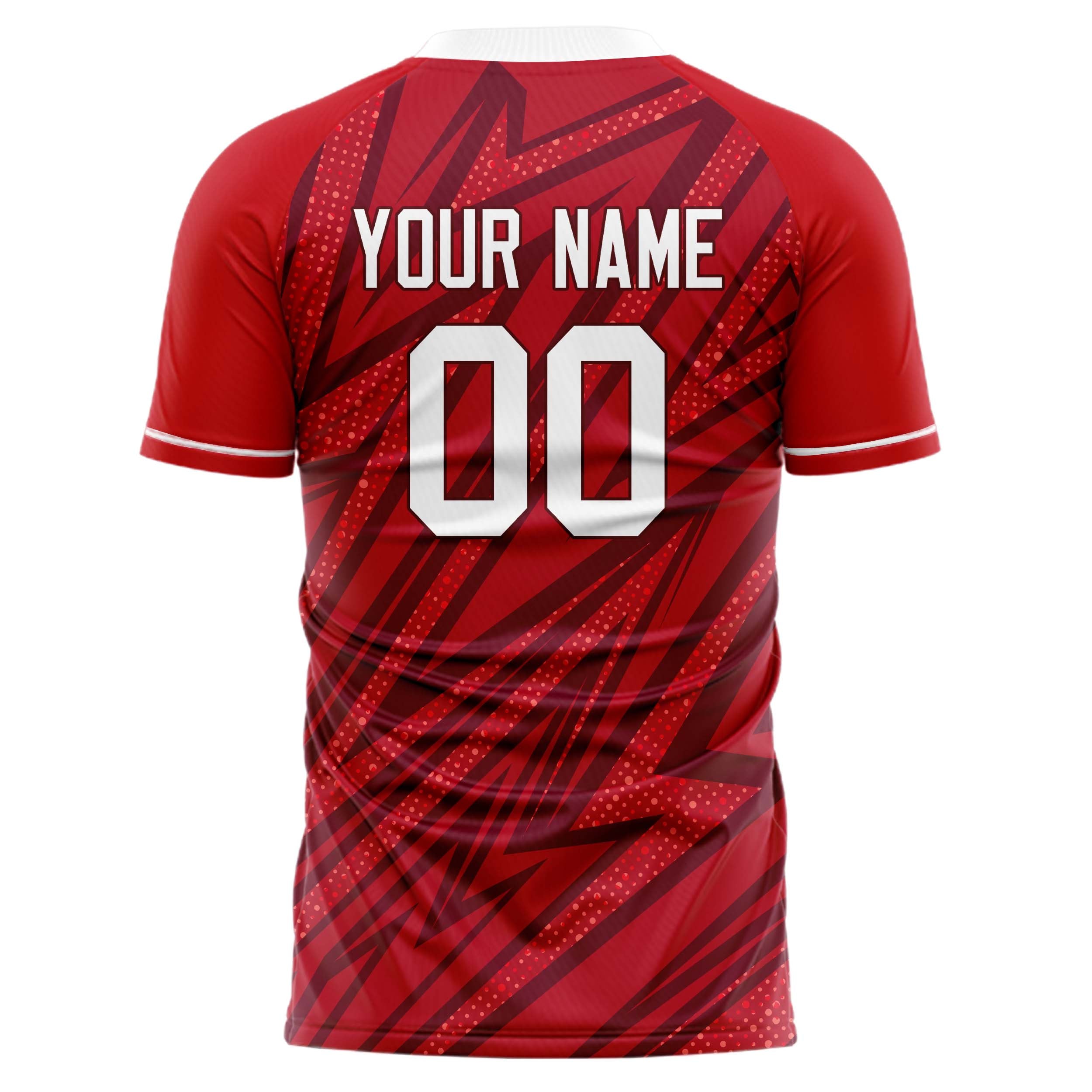 Personalized Red & White Pattern Soccer Jersey