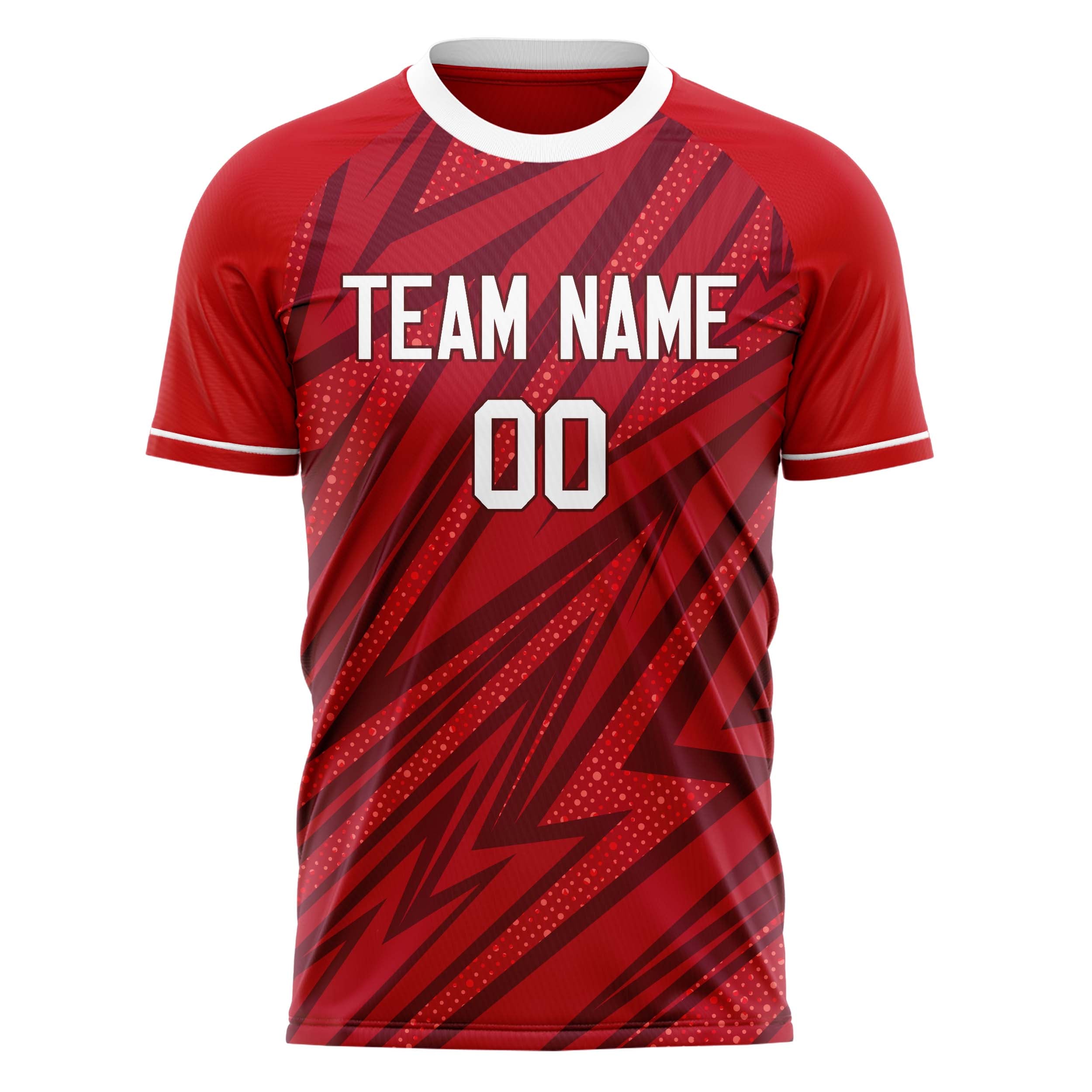 Personalized Red & White Pattern Soccer Jersey