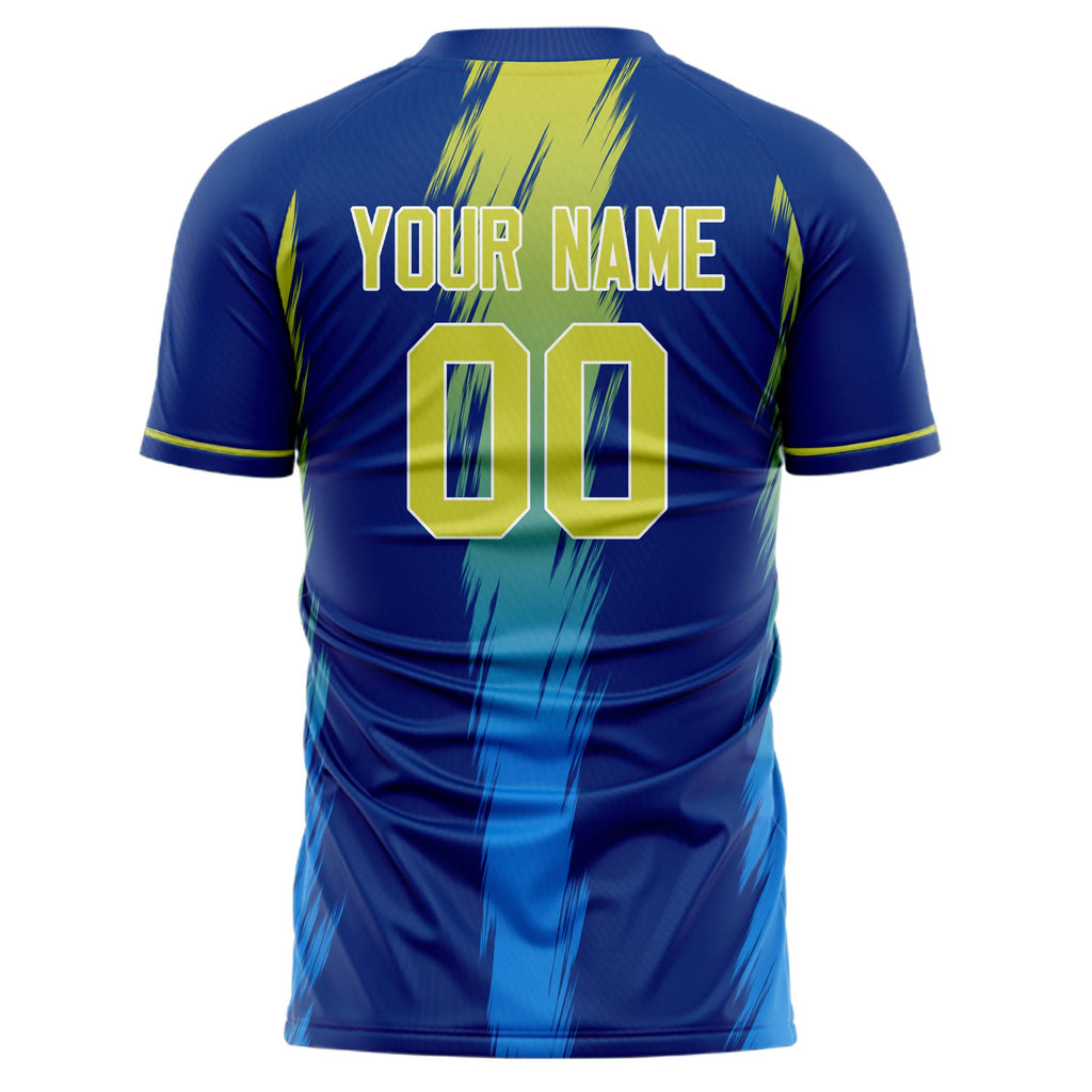 Personalized Royal & Yellow Pattern Soccer Jersey