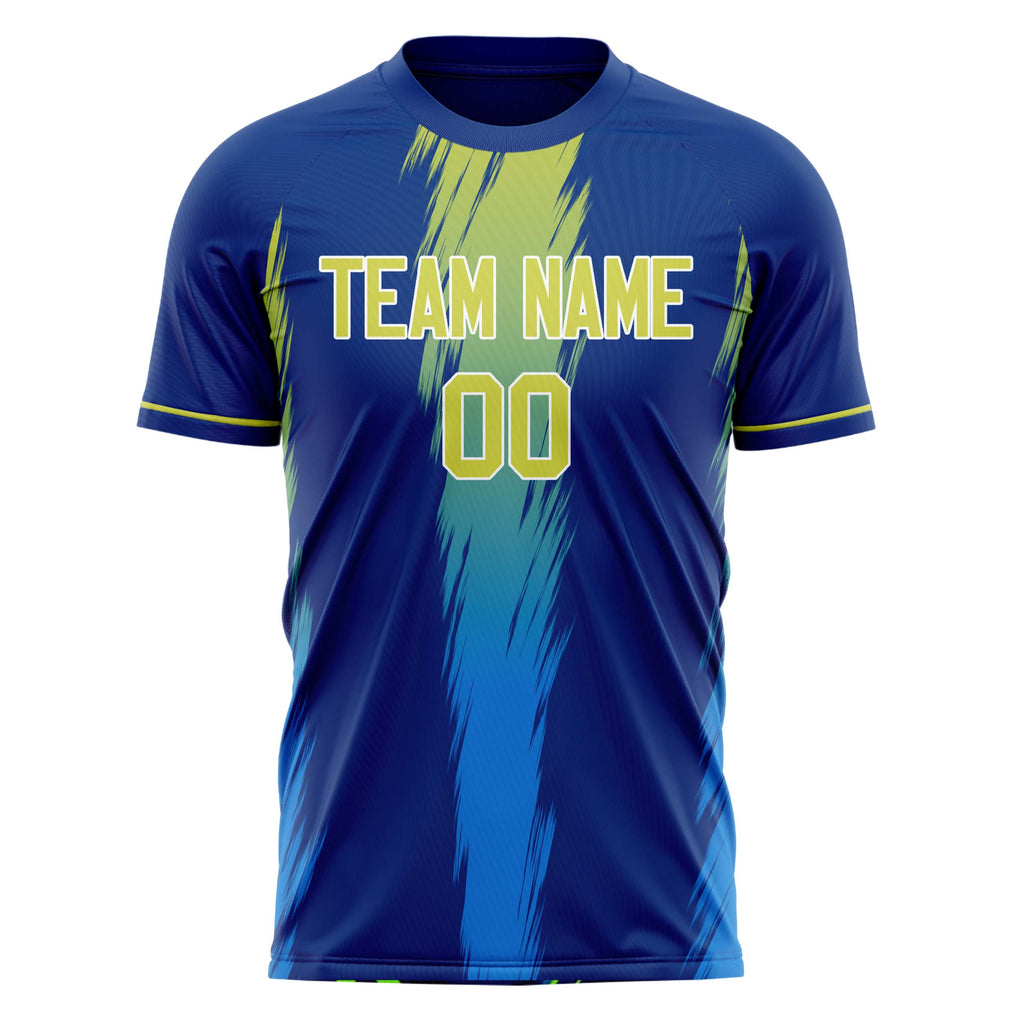 Personalized Royal & Yellow Pattern Soccer Jersey
