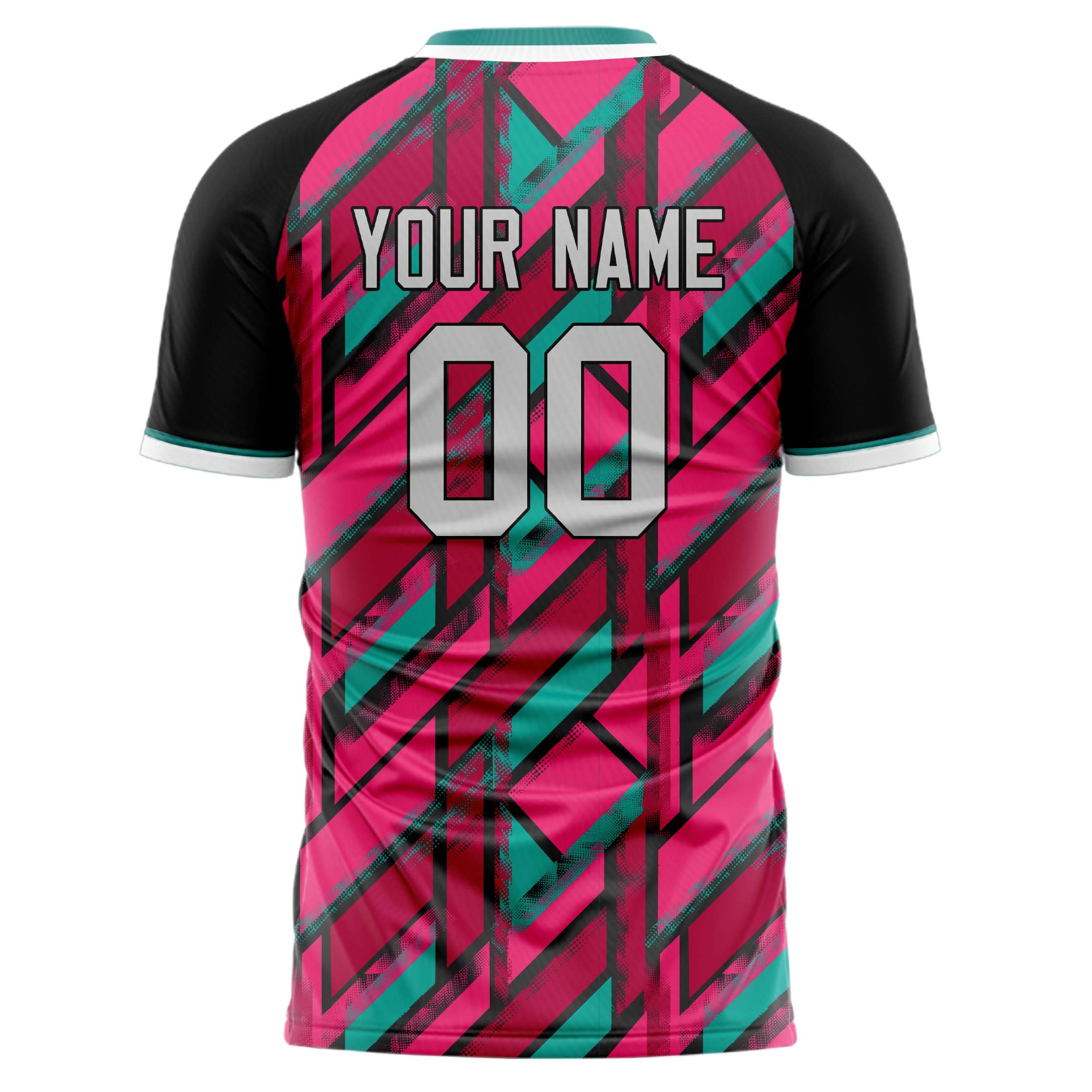 Personalized Pink & Black Pattern Soccer Jersey