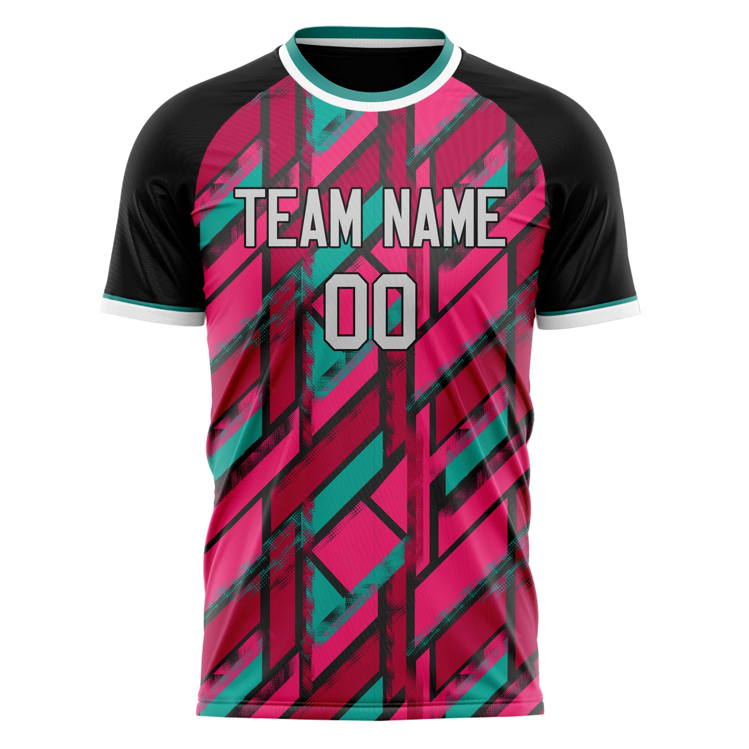 Personalized Pink & Black Pattern Soccer Jersey