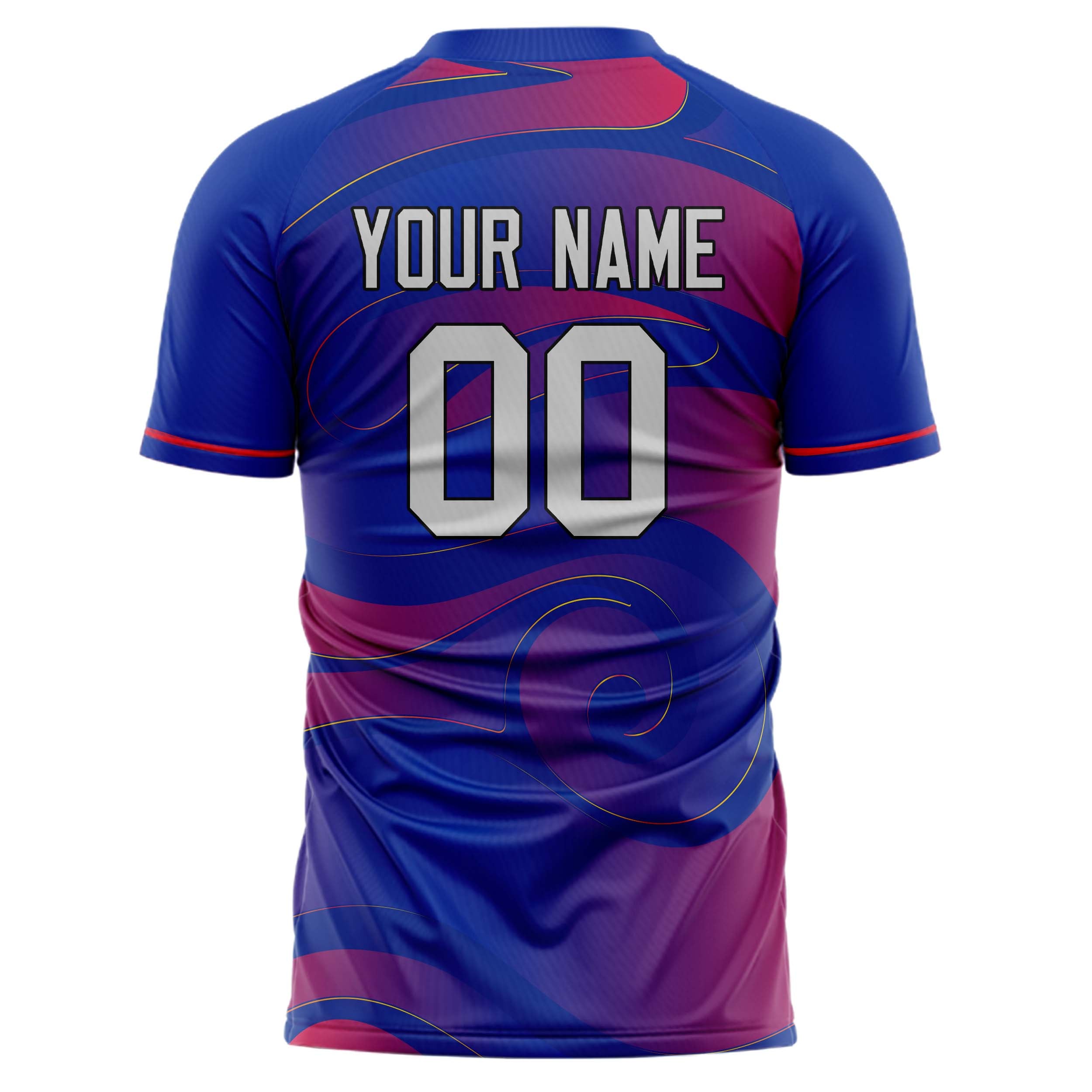 Personalized Royal & Red Pattern Soccer Jersey