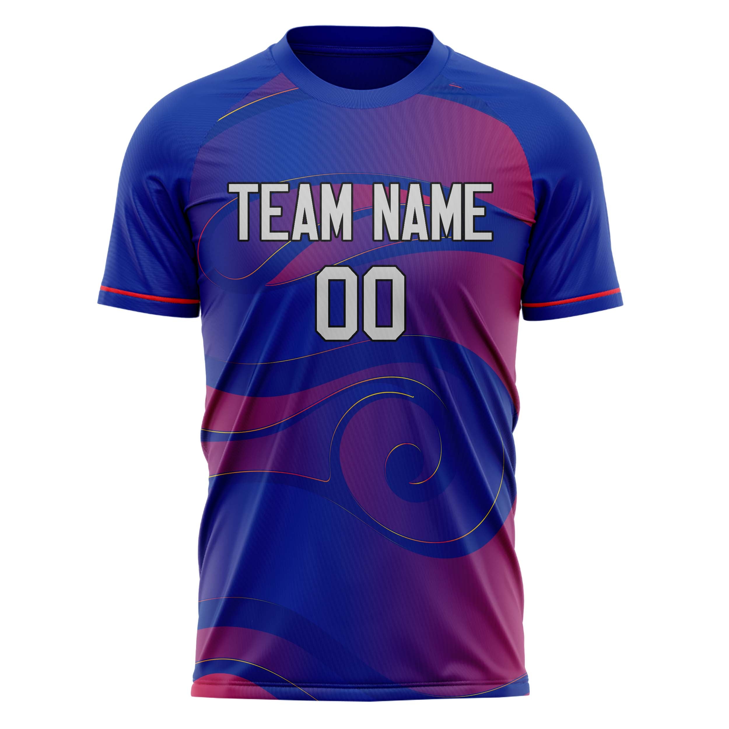 Personalized Royal & Red Pattern Soccer Jersey