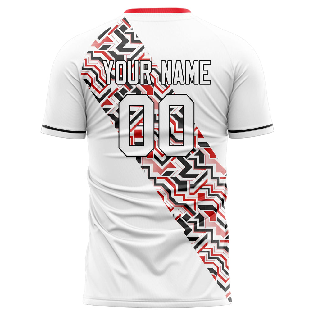 Personalized White & Black Pattern Soccer Jersey