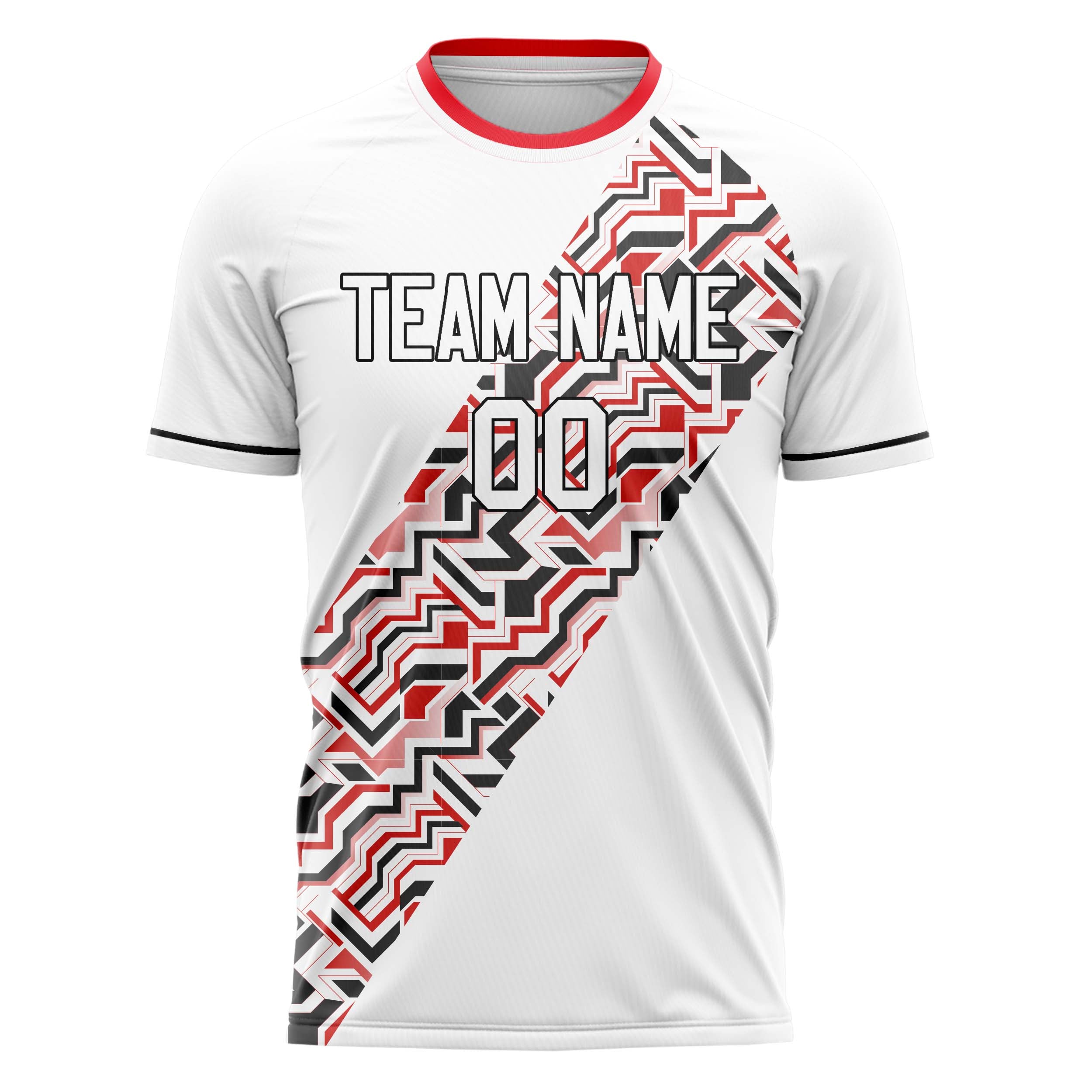 Personalized White & Black Pattern Soccer Jersey