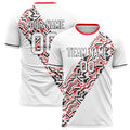 Personalized White & Black Pattern Soccer Jersey