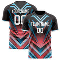 Personalized Black & Red Pattern Soccer Jersey