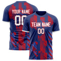 Personalized Navy & Red Pattern Soccer Jersey