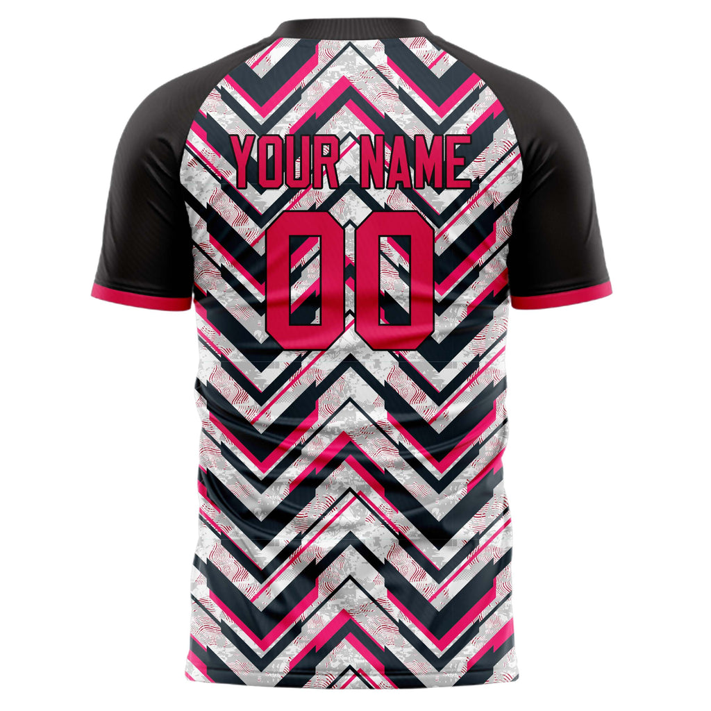 Personalized Black & Pink Pattern Soccer Jersey