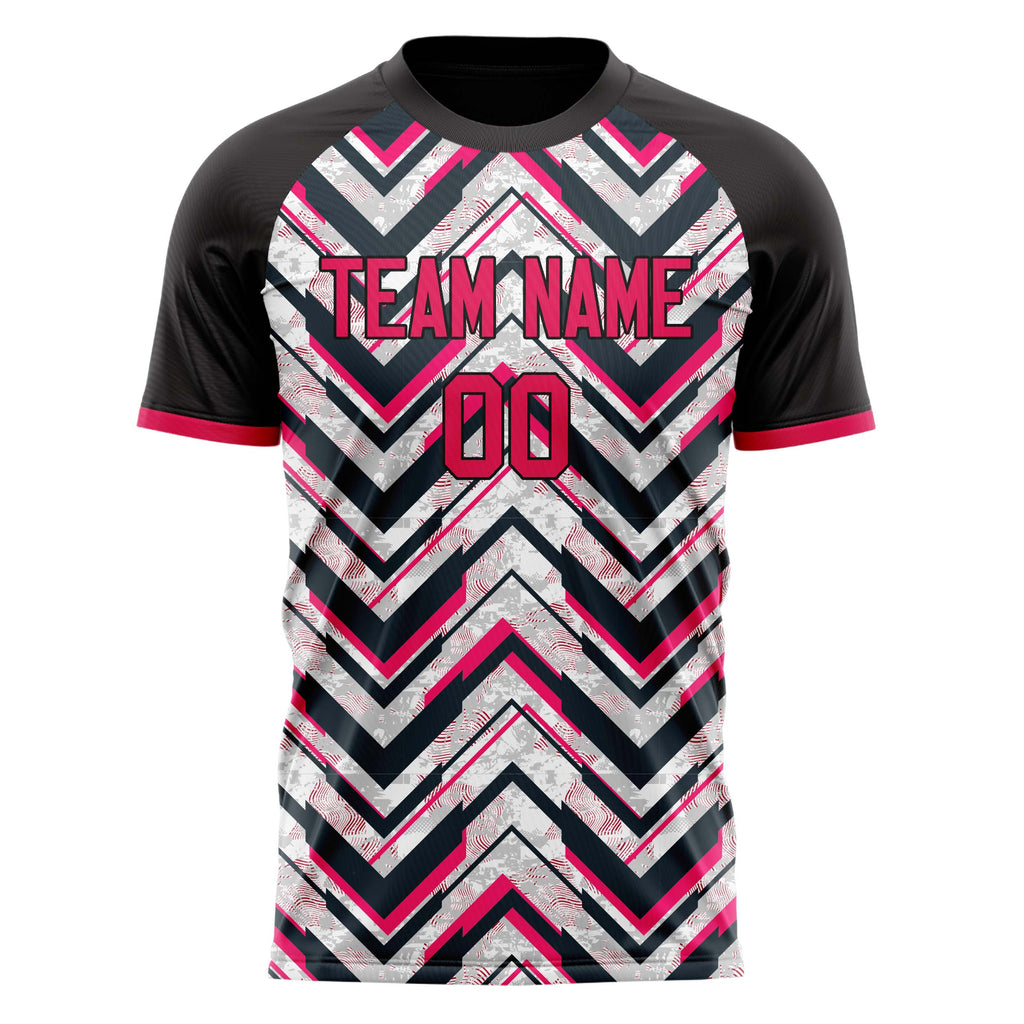 Personalized Black & Pink Pattern Soccer Jersey