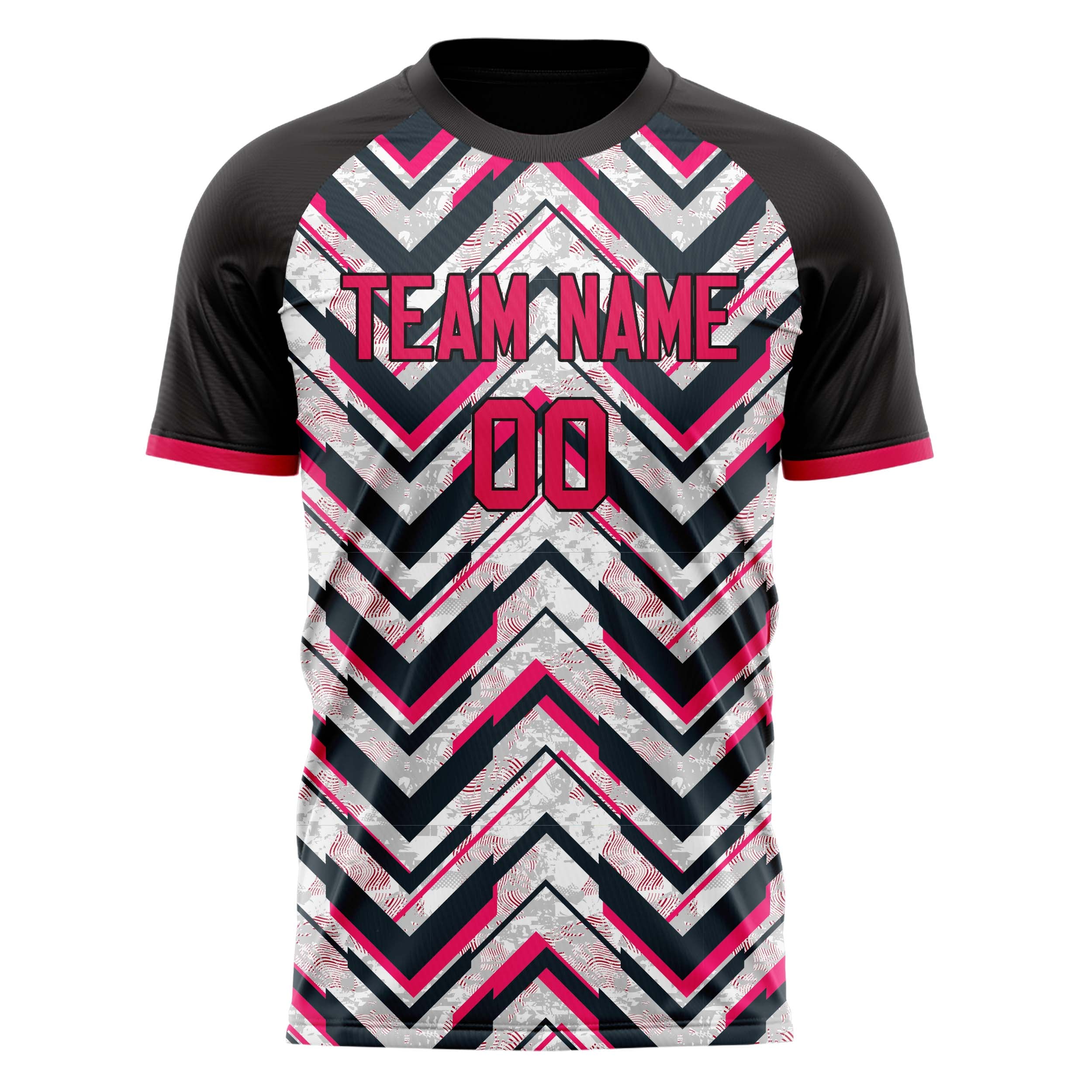 Personalized Black & Pink Pattern Soccer Jersey